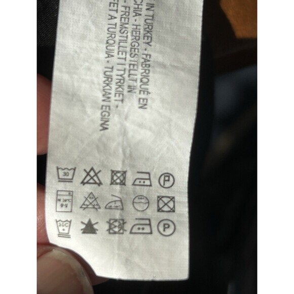 ZARA Front Lace Long Sleeve Button Front Dress Size Medium Black  Gothic - Picture 10 of 12